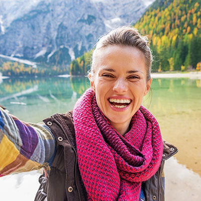 selfie from a woman on the beach